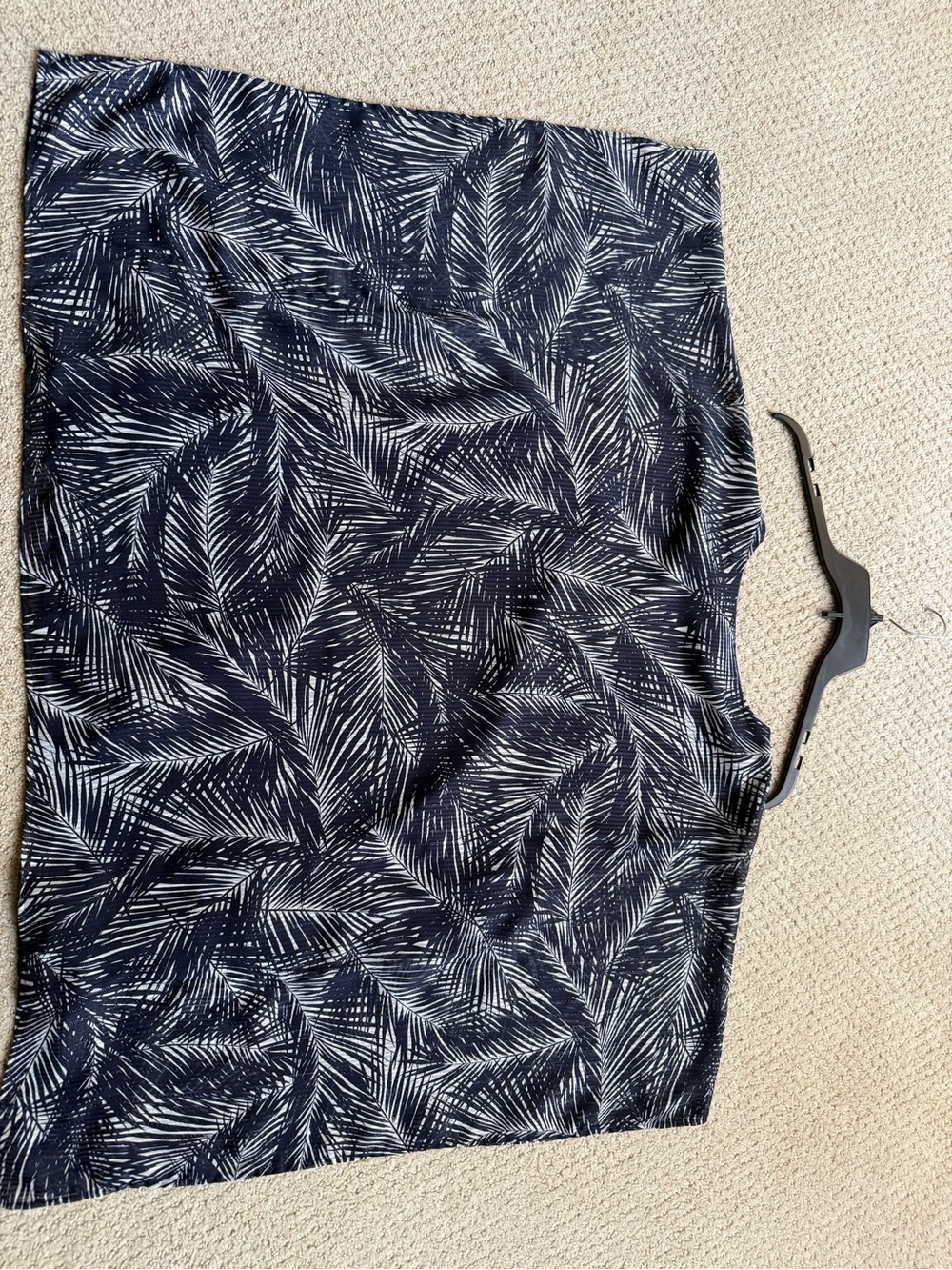 Michael Kors Navy and White Palm-Print Tunic